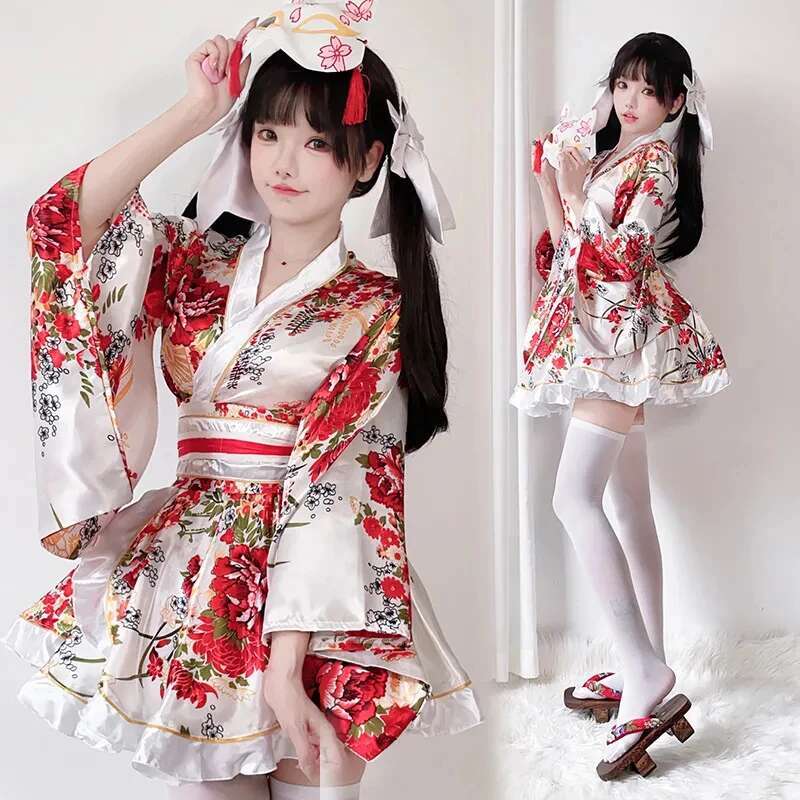 Bathrobe - Japanse gemodificeerde kimono-jurk voor vrouwen badjas